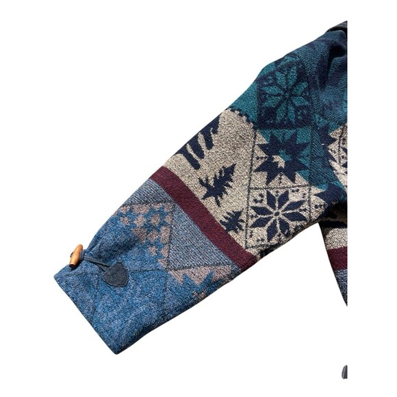 Katy D Kathryn Deene Blanket Coat Toggle Wool Blend Mountain Print Sz 22/24 - Picture 7 of 14